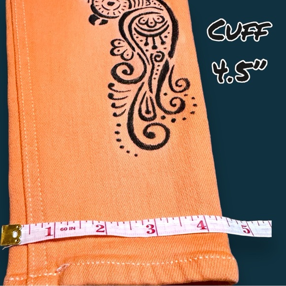 🎉HP!🎉 Originally White High Rise Skinny Jeans in White, Now Apricot. Size 25 - Picture 9 of 11